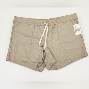 NWT Women’s Kut From the Kloth linen blend drawstring khaki shorts size 6